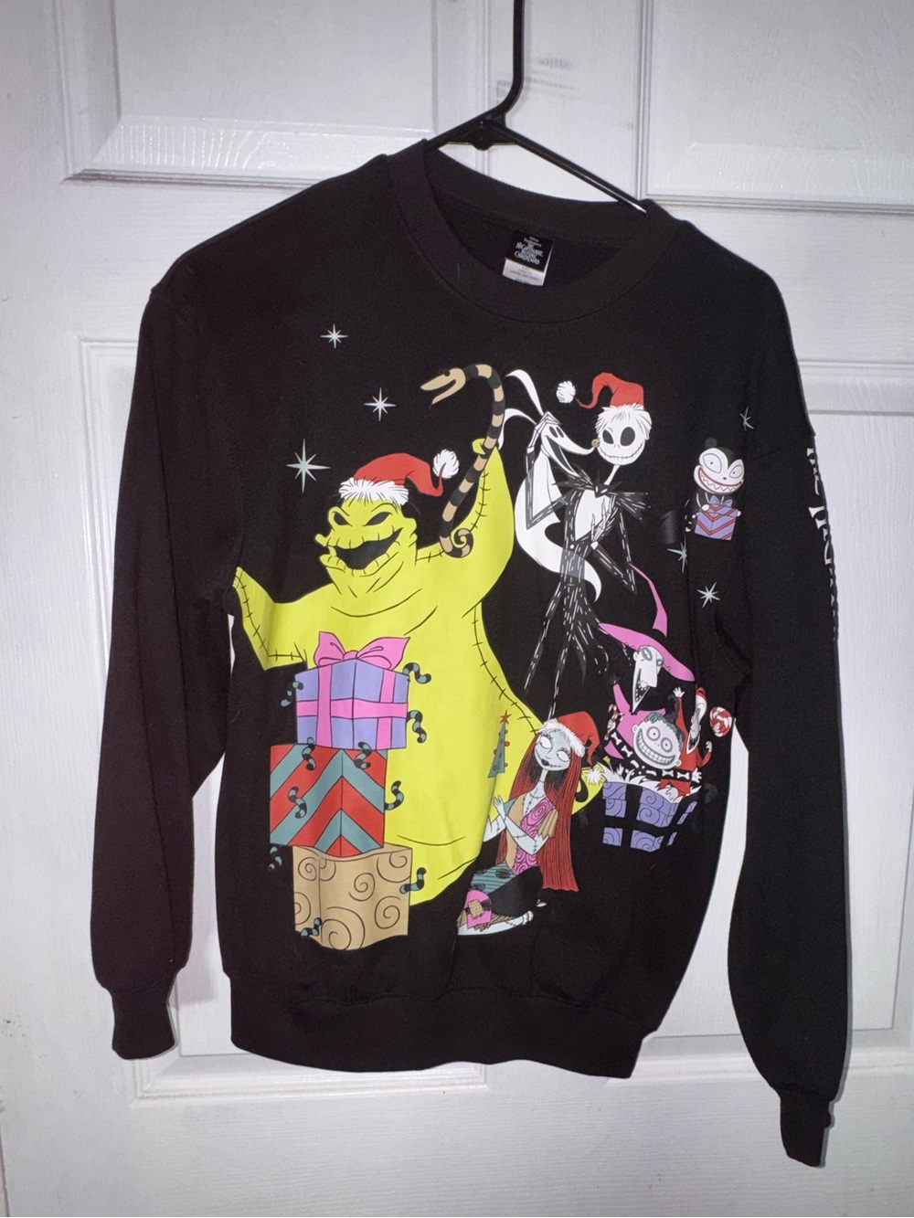 Black Nightmare Before Christmas Graphic Crewneck Sweater